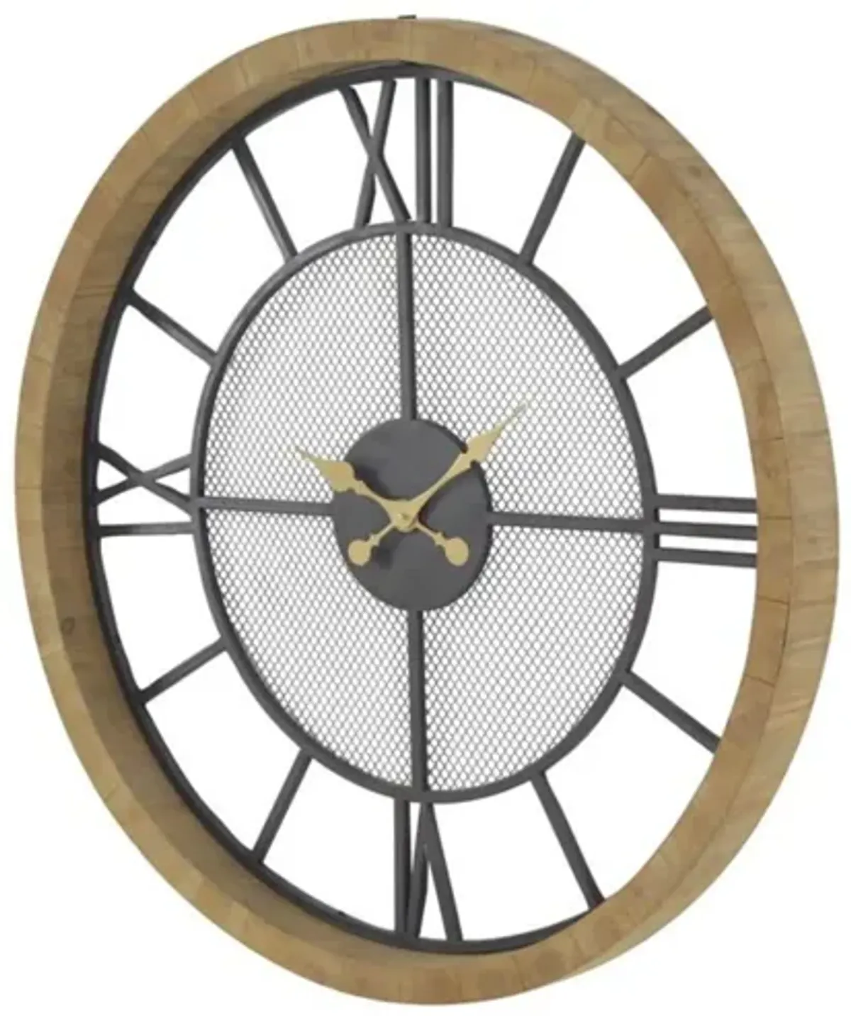 Wood and Metal Screen Wall Clock 40" Round