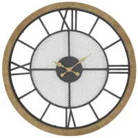 Wood and Metal Screen Wall Clock 40" Round