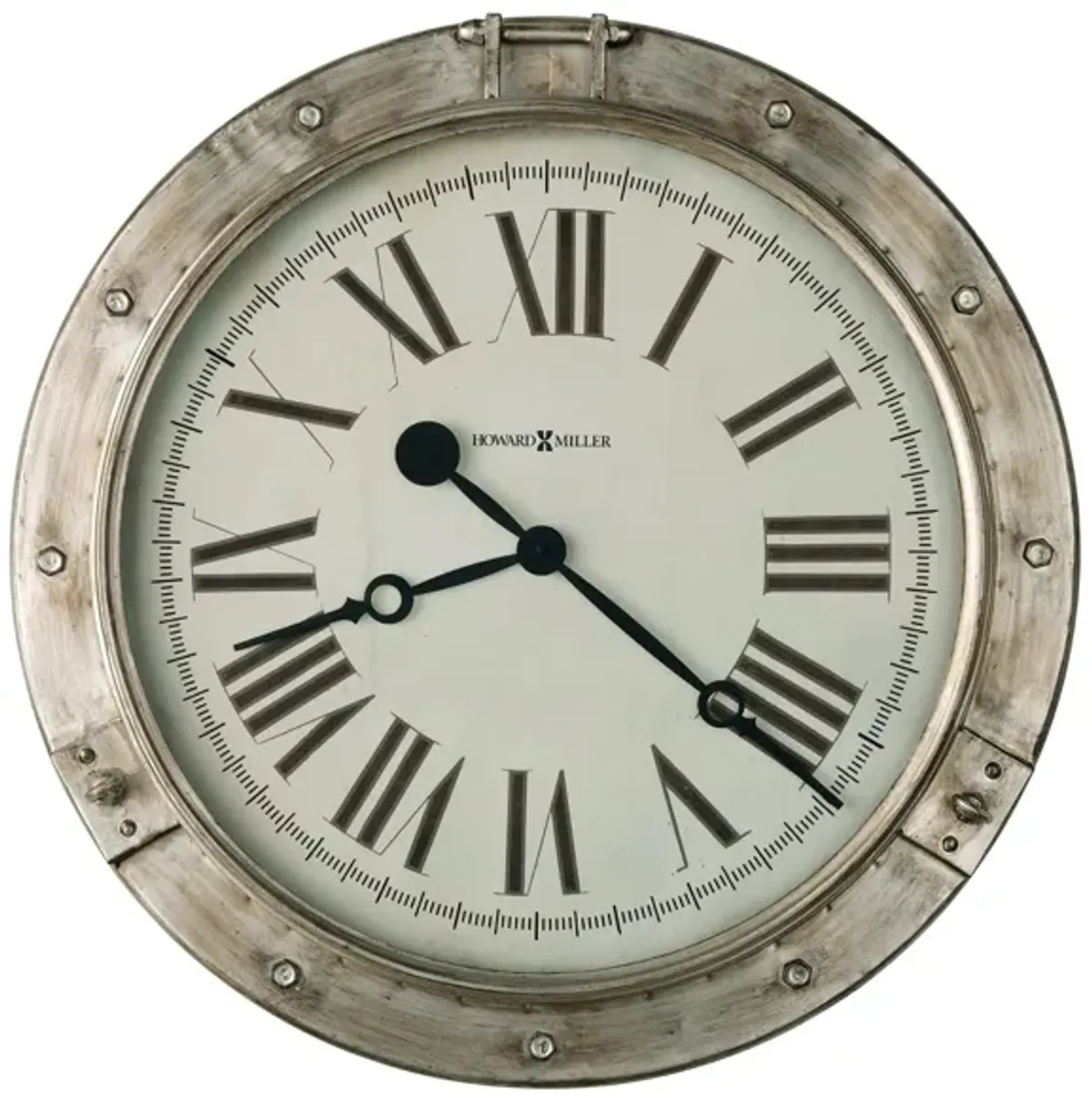 Howard Miller Aged Silver Porthole Wall Clock 28" Round