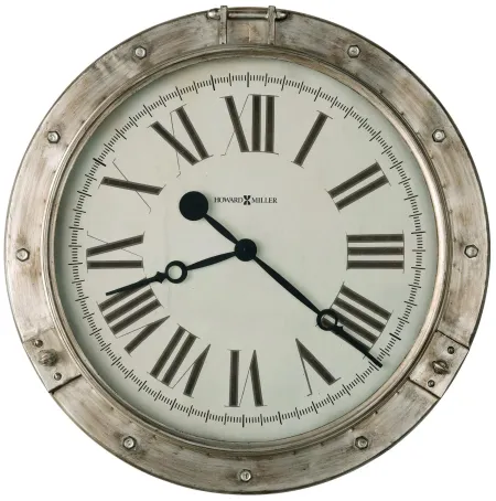 Howard Miller Aged Silver Porthole Wall Clock 28" Round