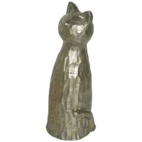Gold Finish Cat Sculpture 7"W x 18"H
