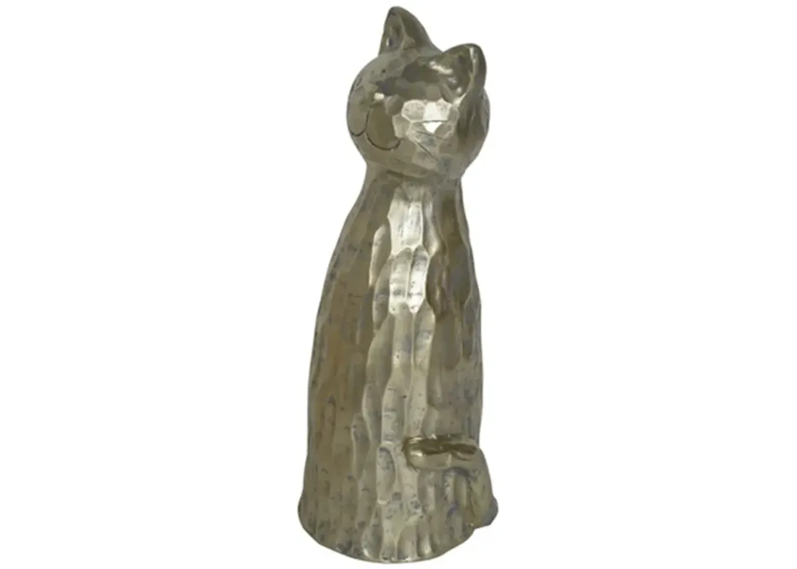 Gold Finish Cat Sculpture 7"W x 18"H