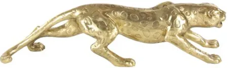 Gold Bling Leopard Statue 34"W x 8"H