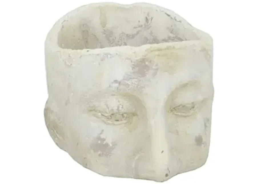 Small Ceramic Head Planter 5"W x 3"H