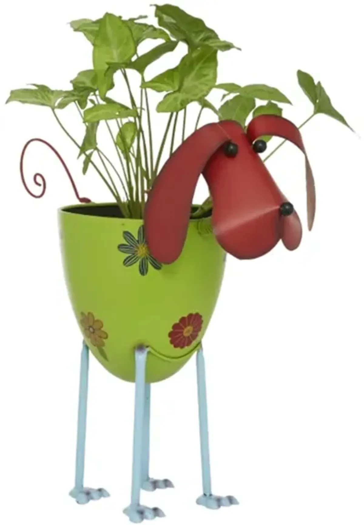 Metal Dog Planter 8"W x 18"H