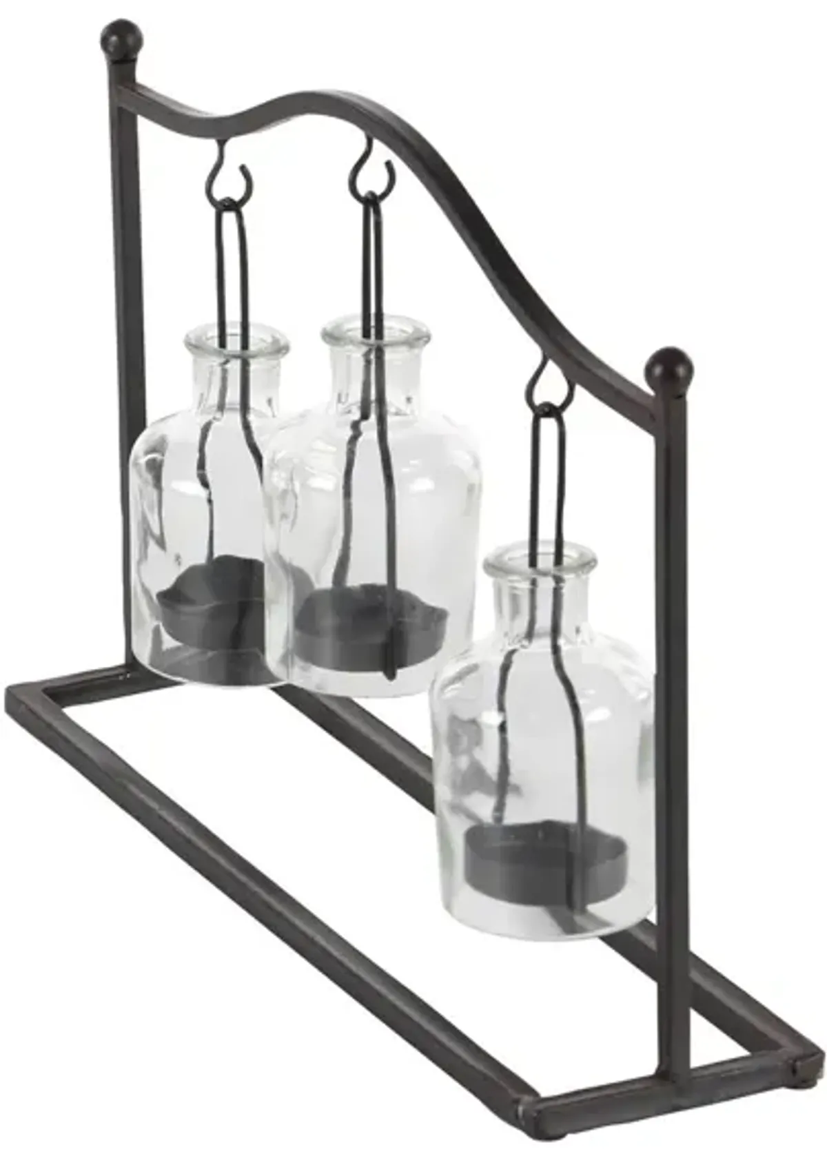 Metal and Glass Votive 16"W x 4"D x 11"H