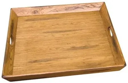 Oversized Rustic Oak Wood Ottoman Tray 28"W x 28"L