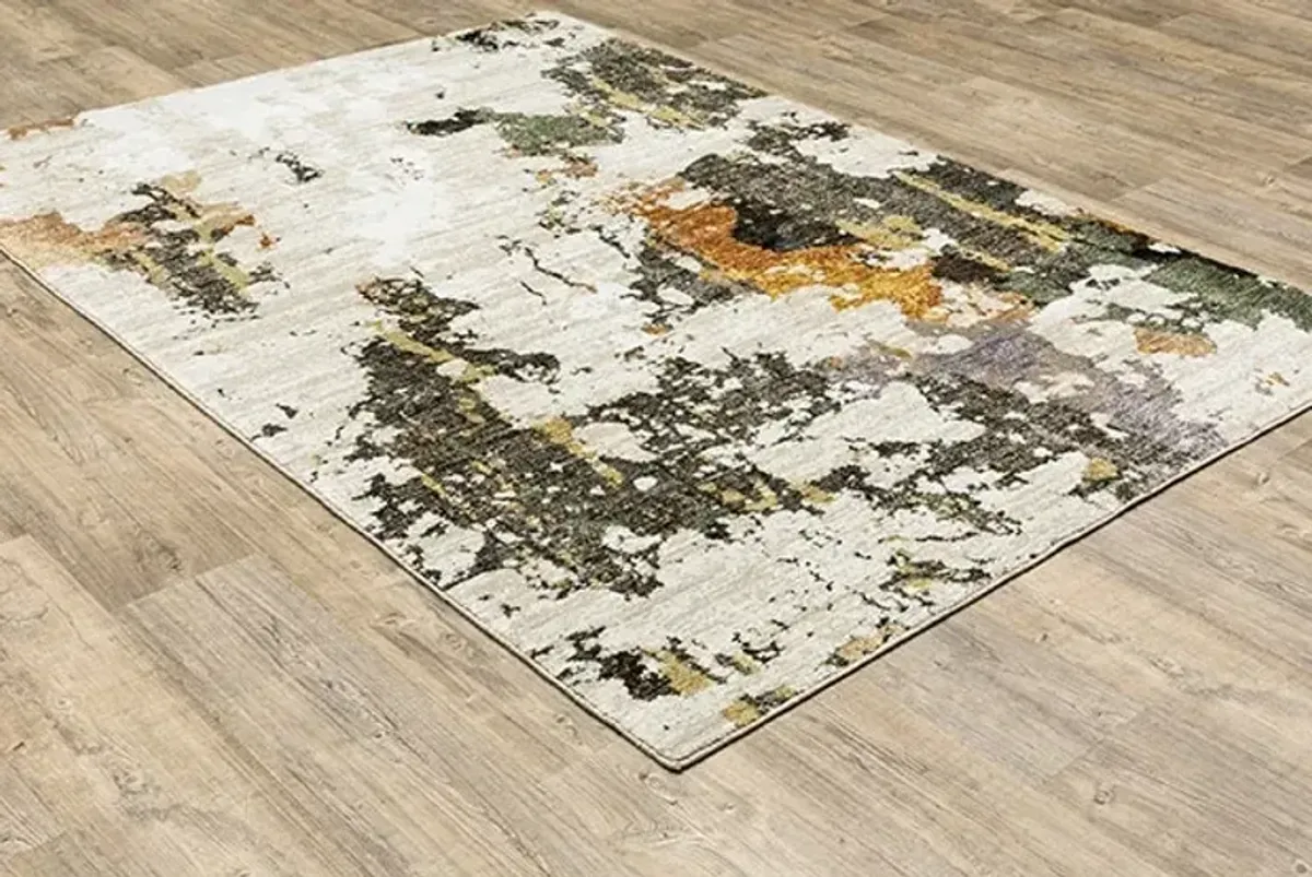 Evolution Brown/Orange/Tan Area Rug 5'3"W x 7'3"L