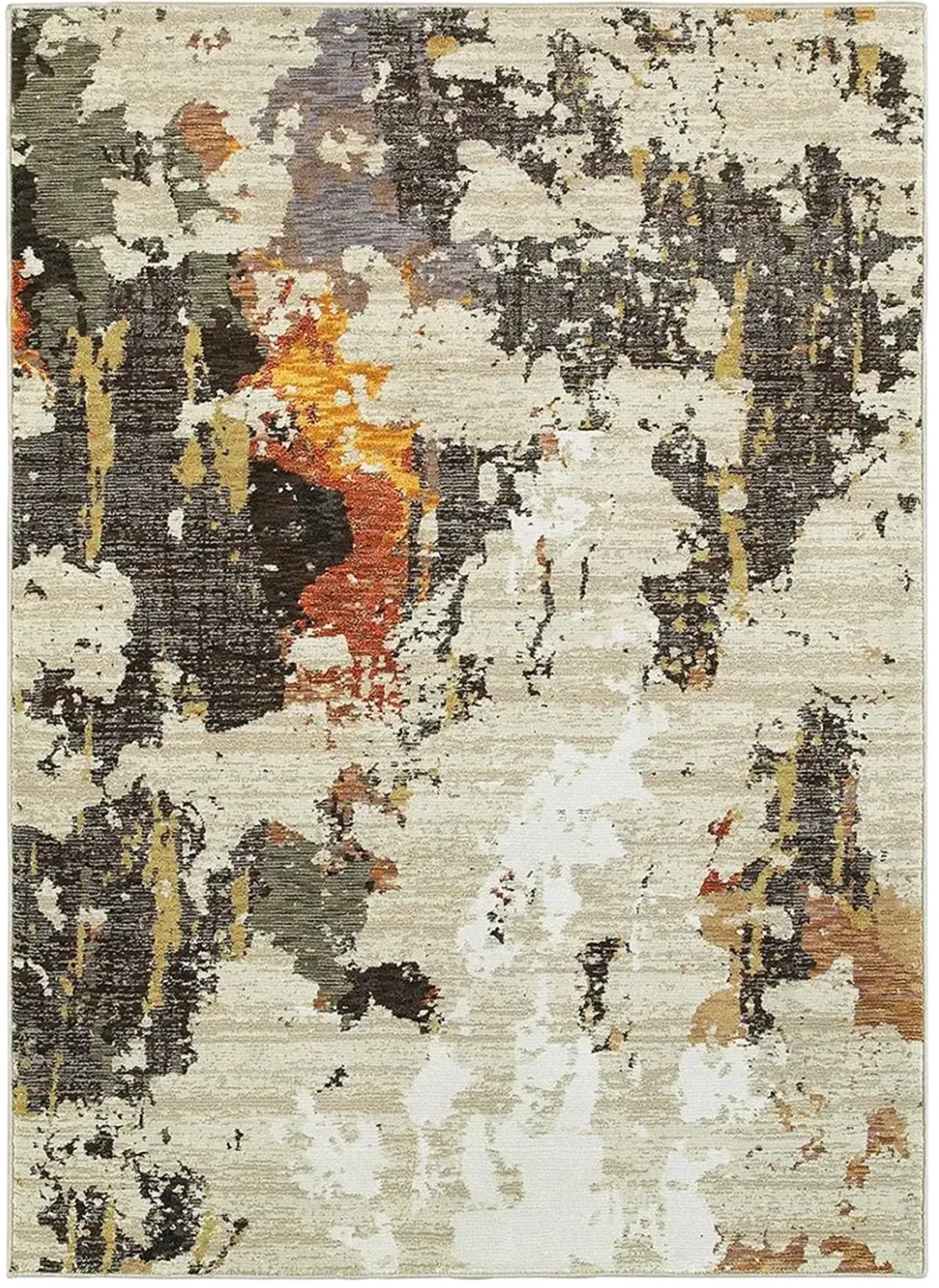 Evolution Brown/Orange/Tan Area Rug 5'3"W x 7'3"L