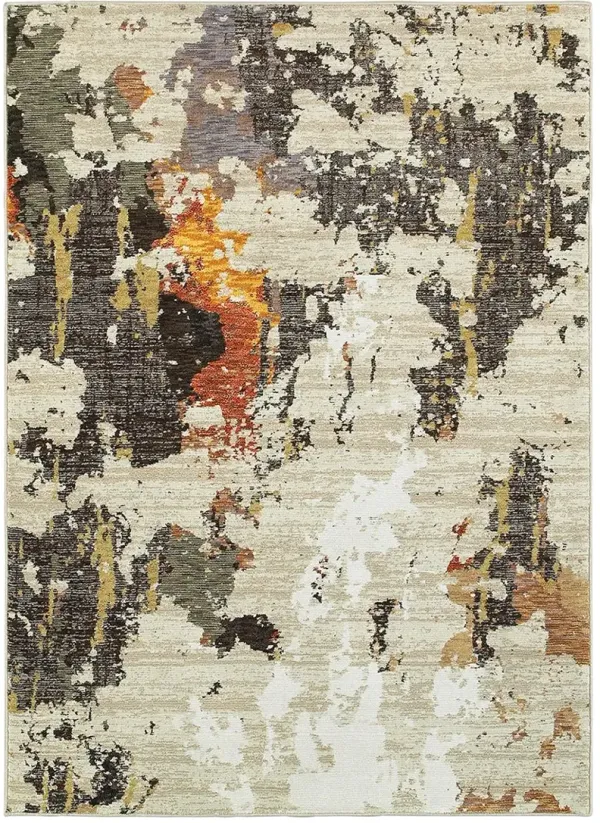 Evolution Brown/Orange/Tan Area Rug 5'3"W x 7'3"L