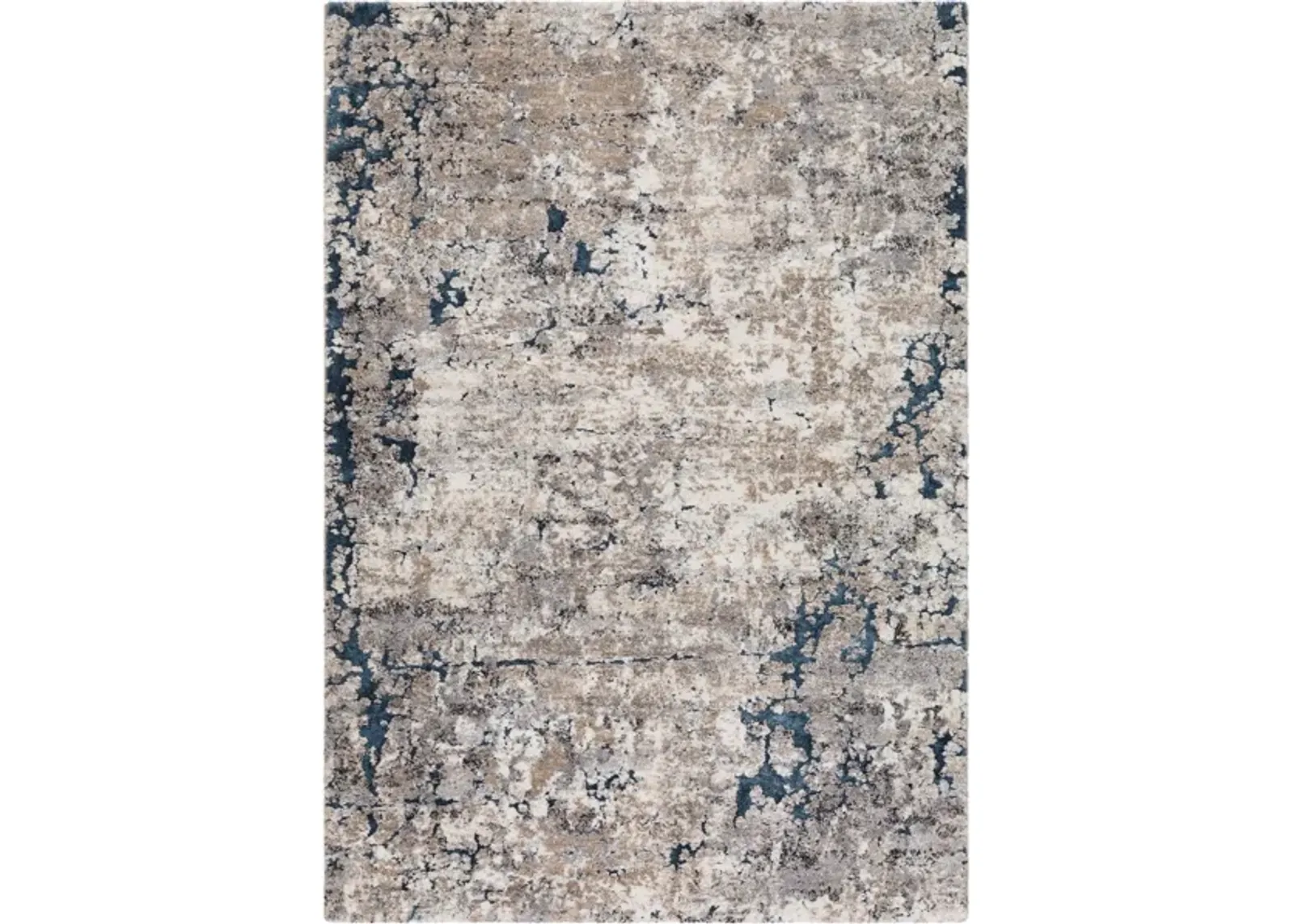 Tuscany Tan/Grey/Blue Area Rug 5'3"W x 7'3"L