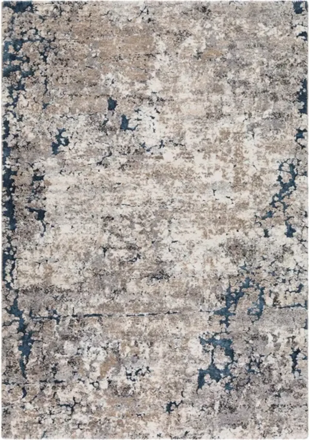 Tuscany Tan/Grey/Blue Area Rug 5'3"W x 7'3"L