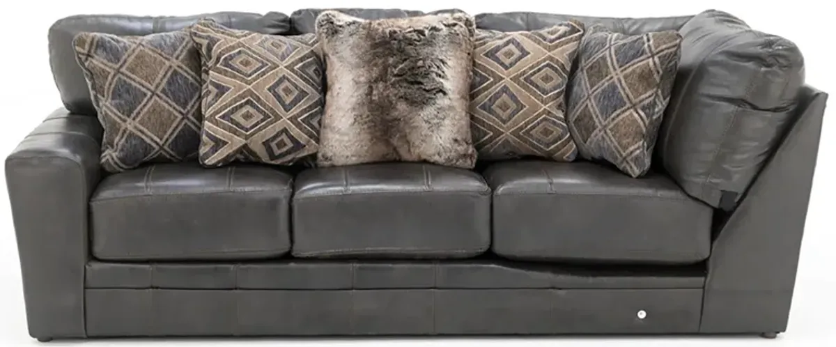 Camden 2-Pc. Leather Sectional in Steel