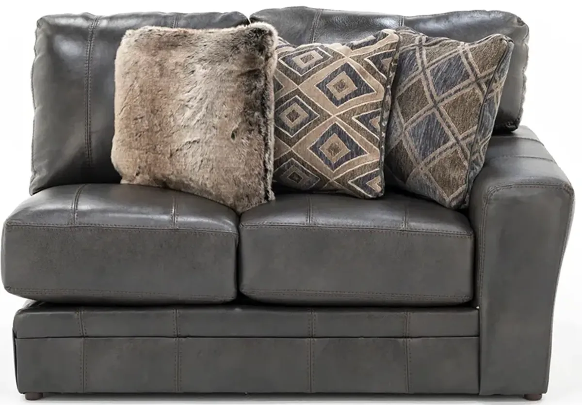 Camden 2-Pc. Leather Sectional in Steel