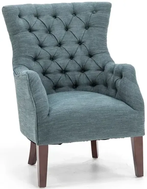 Hannah Wing Chair In Teal
