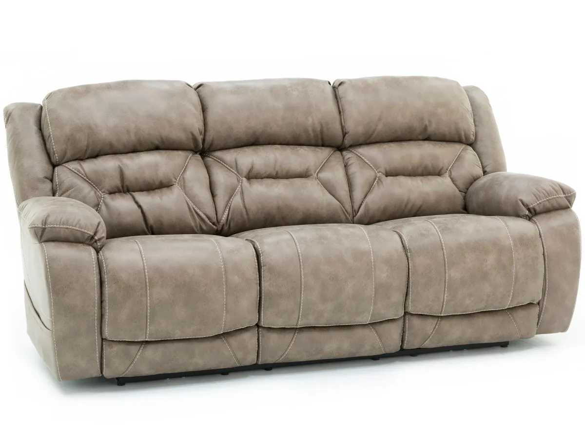 Laramie Fully Loaded Reclining Sofa in Mushroom