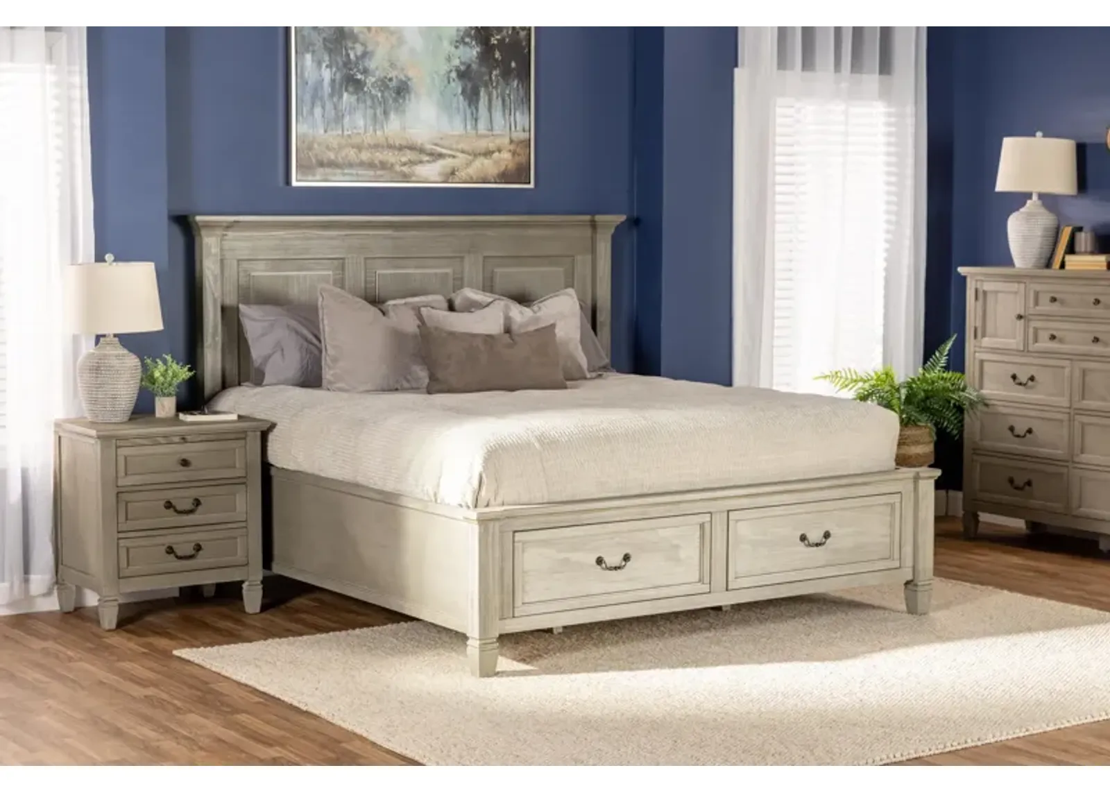 Direct Designs® Willow Grey King Storage Bed