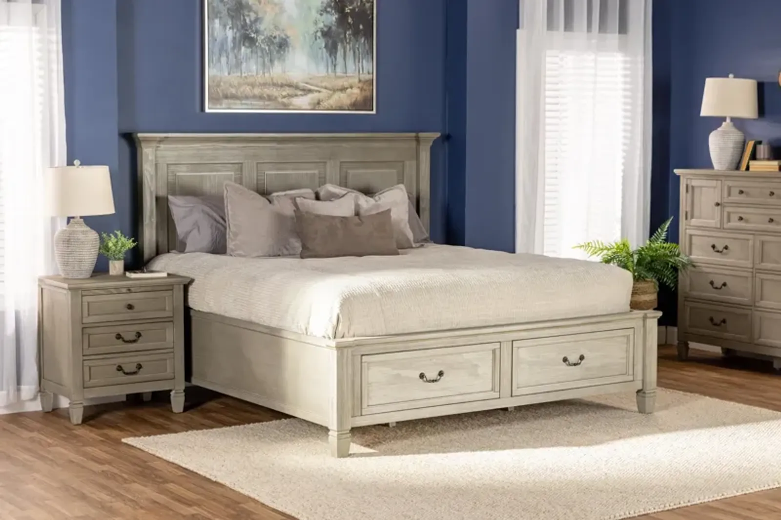 Direct Designs® Willow Grey King Storage Bed