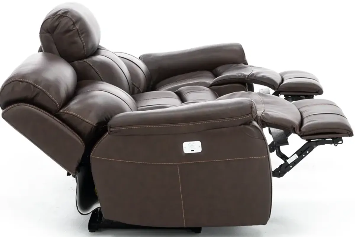 Shane Leather Power Headrest Reclining Sofa