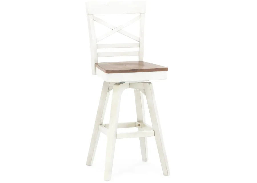 Antique White 30" X-Back Stool