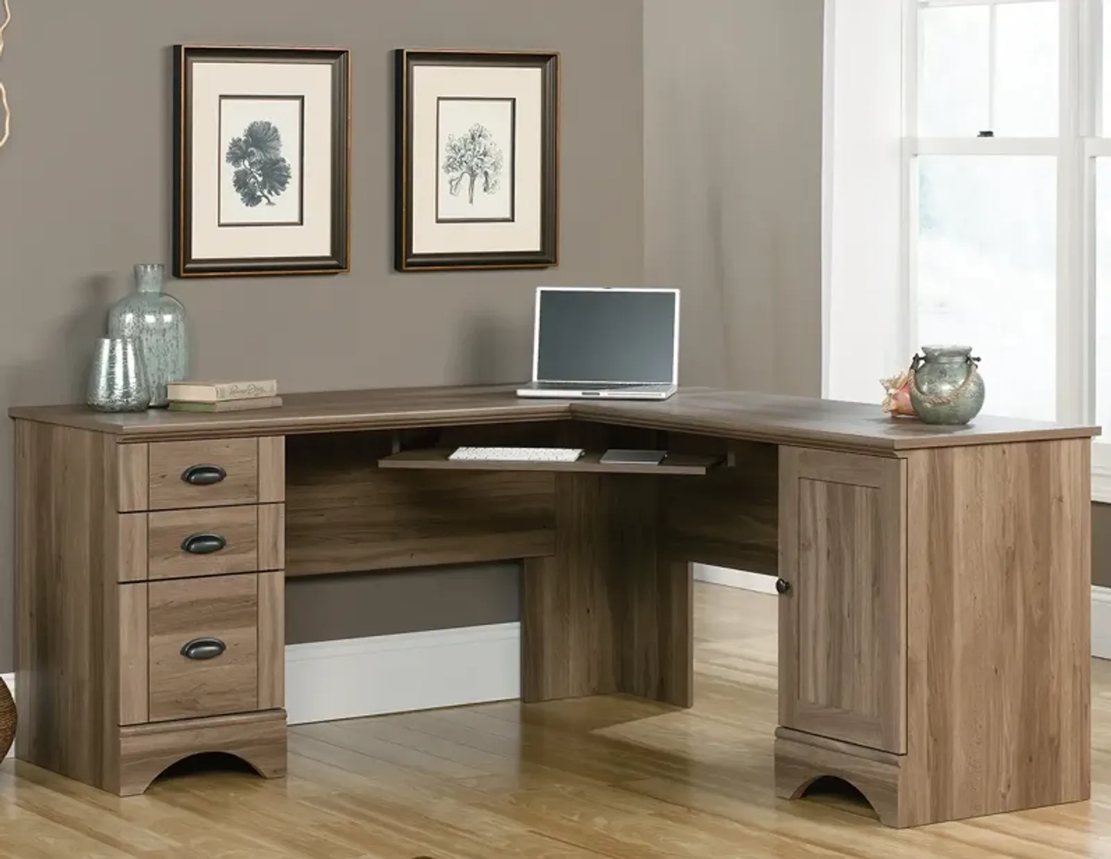 Harbor View Salt Oak L-Desk