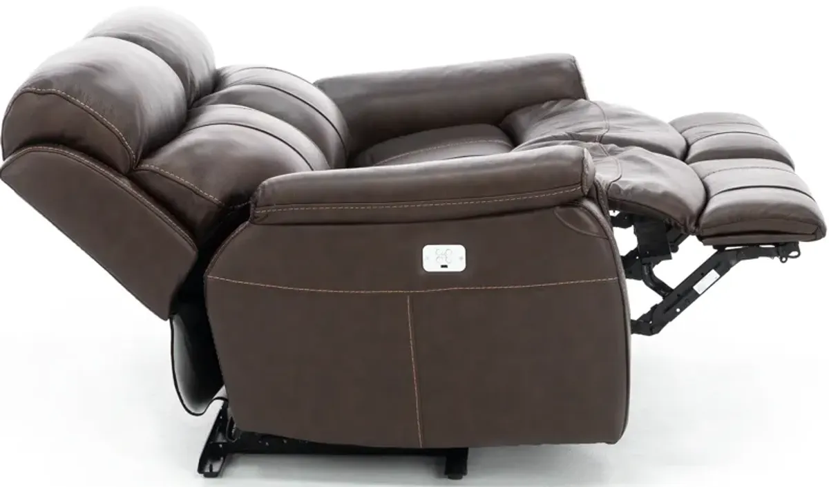 Shane Leather 2-Pc. Power Headrest Reclining Loveseat