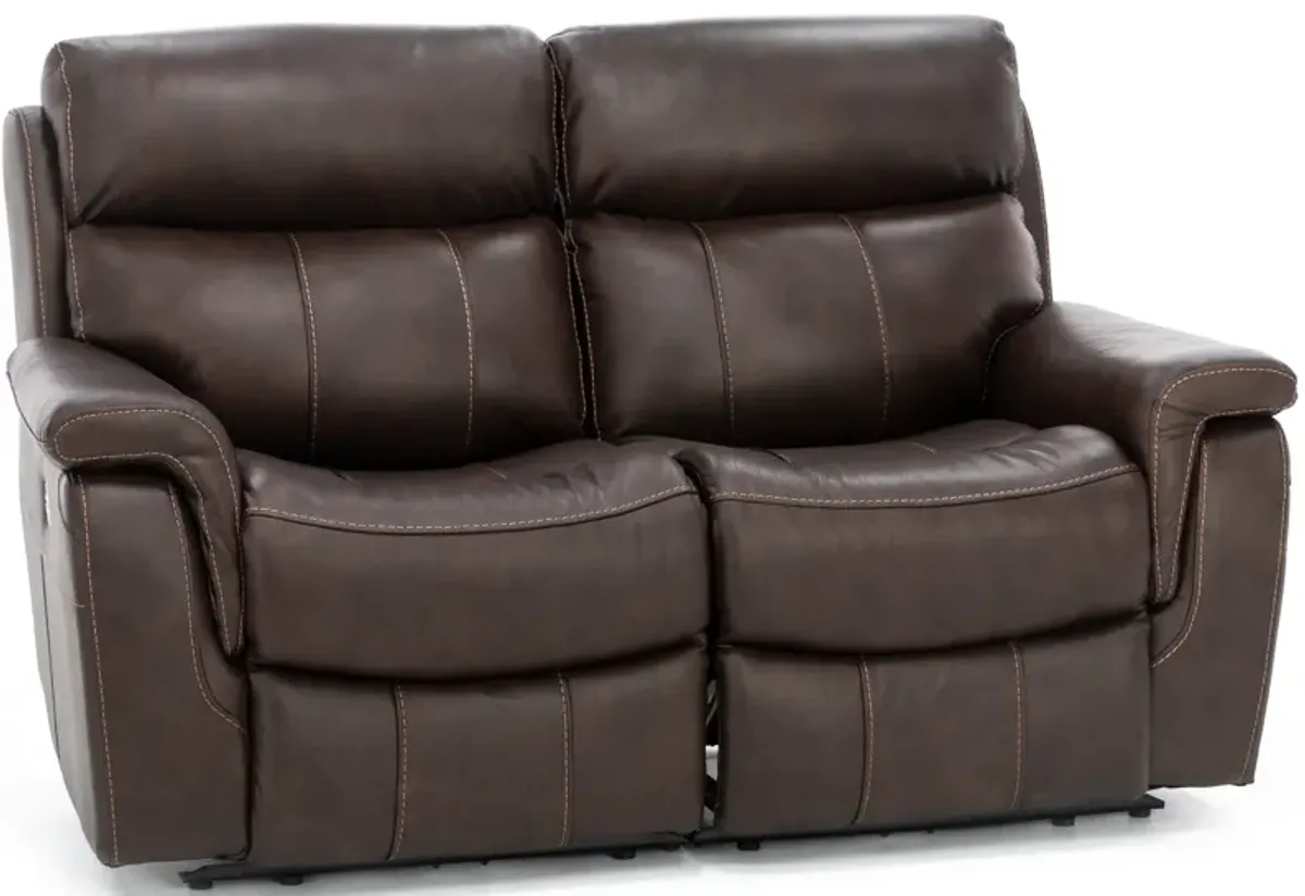 Shane Leather 2-Pc. Power Headrest Reclining Loveseat