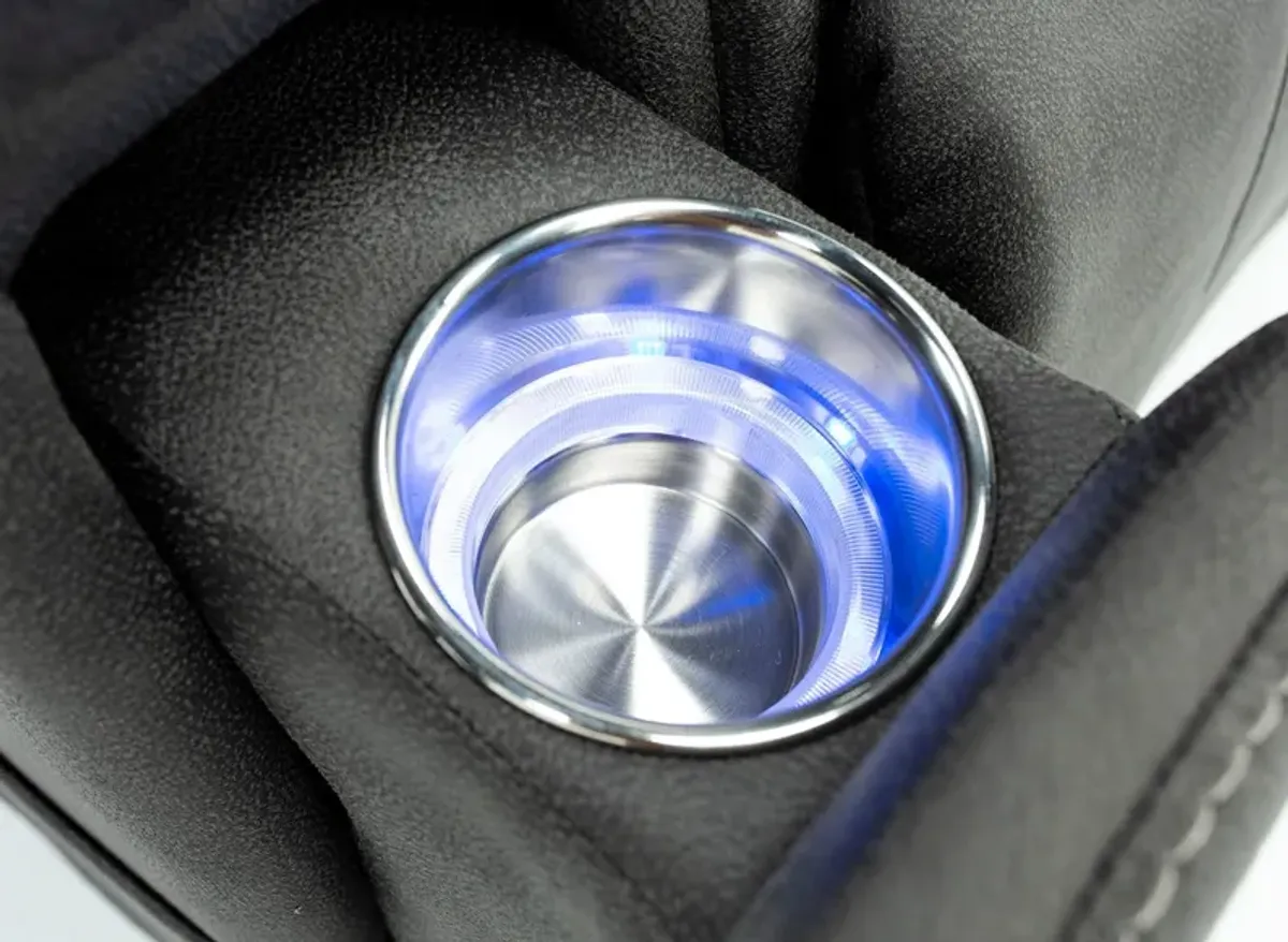 Matthew Fully Loaded Recliner With Hidden Cupholders in Steel