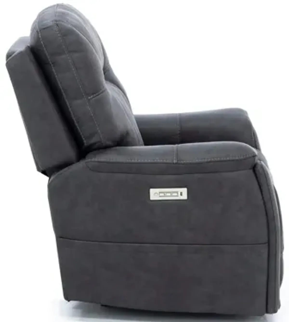 Matthew Fully Loaded Recliner With Hidden Cupholders in Steel