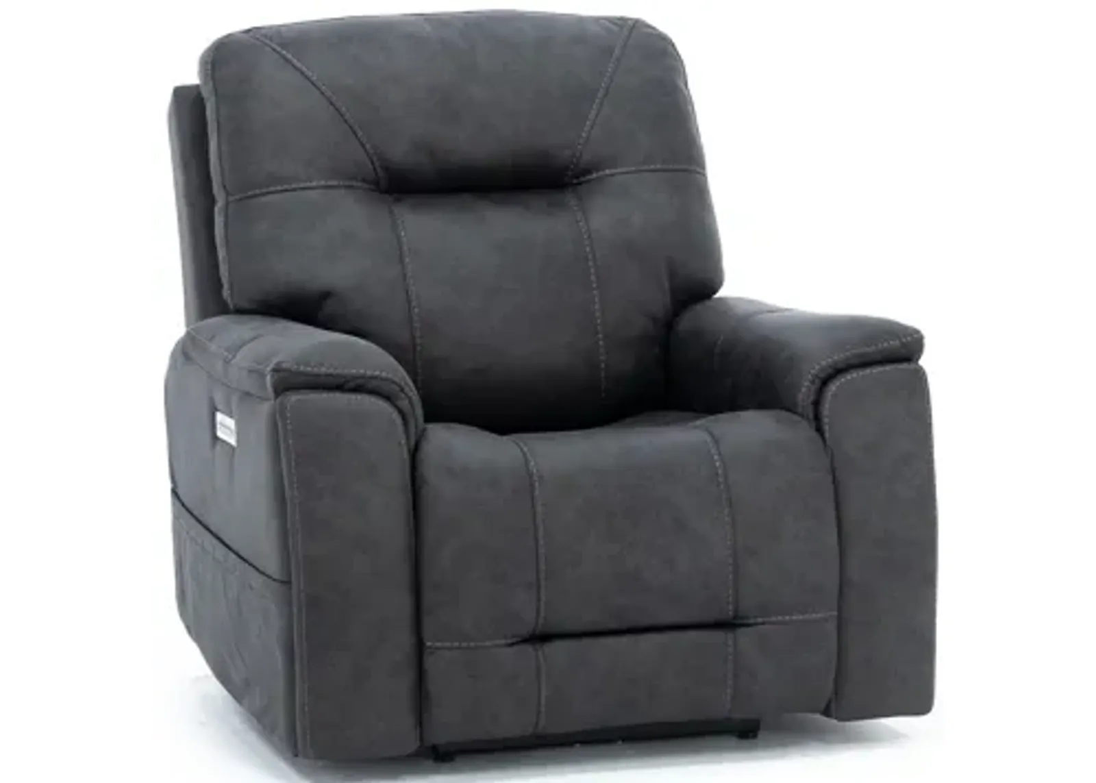 Matthew Fully Loaded Recliner With Hidden Cupholders in Steel