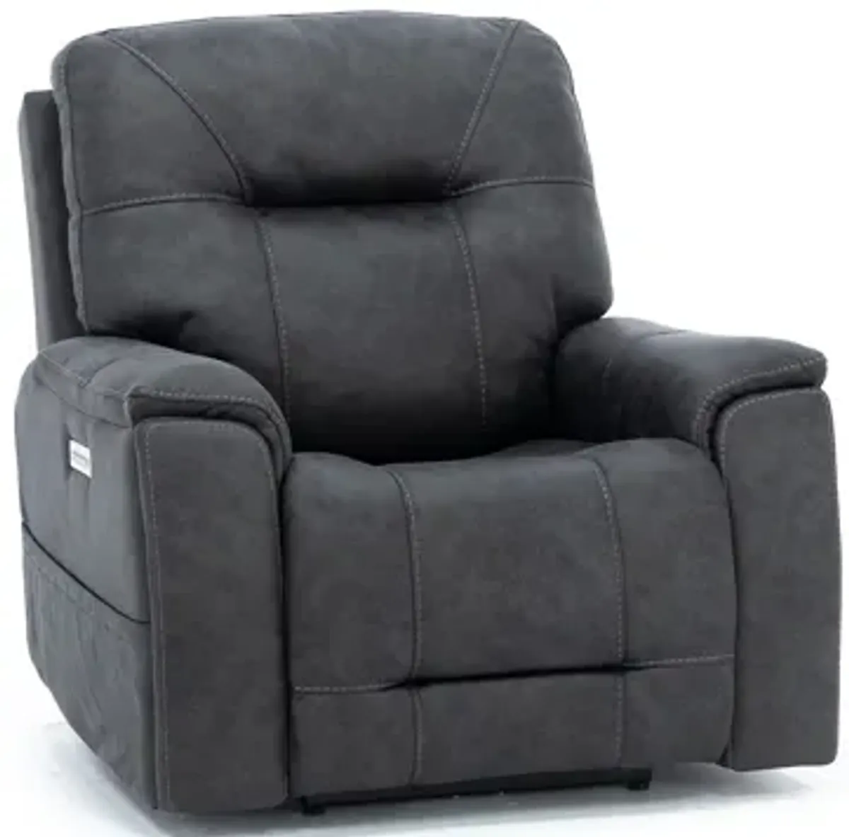 Matthew Fully Loaded Recliner With Hidden Cupholders in Steel