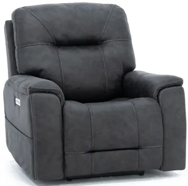 Matthew Fully Loaded Recliner With Hidden Cupholders in Steel