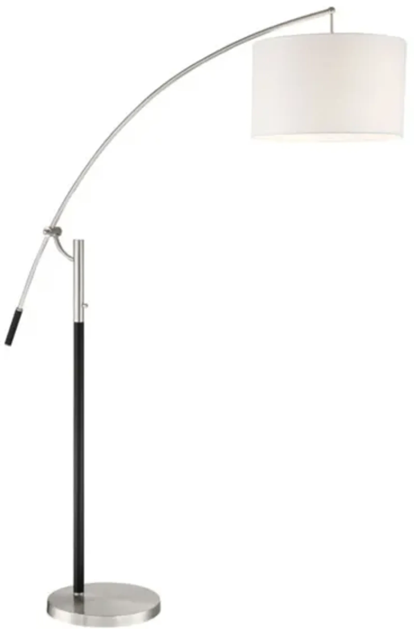 Brushed Nickel and Black Floor Arc Lamp 80"H