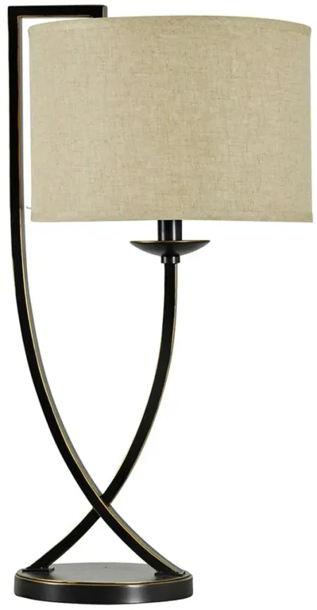 Bronze Crossed Arm Table Lamp 29"H