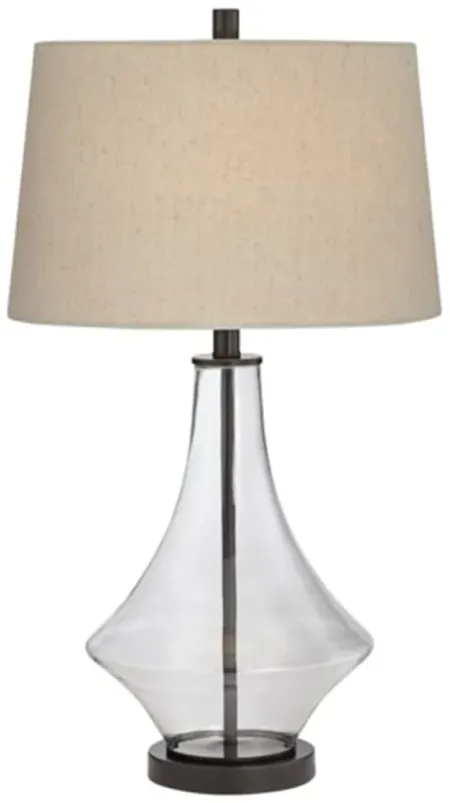 Clear Glass Table Lamp 28"H