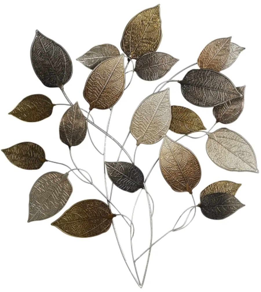 Bronze Metal Leaves Wall Décor 30"W x 33"H