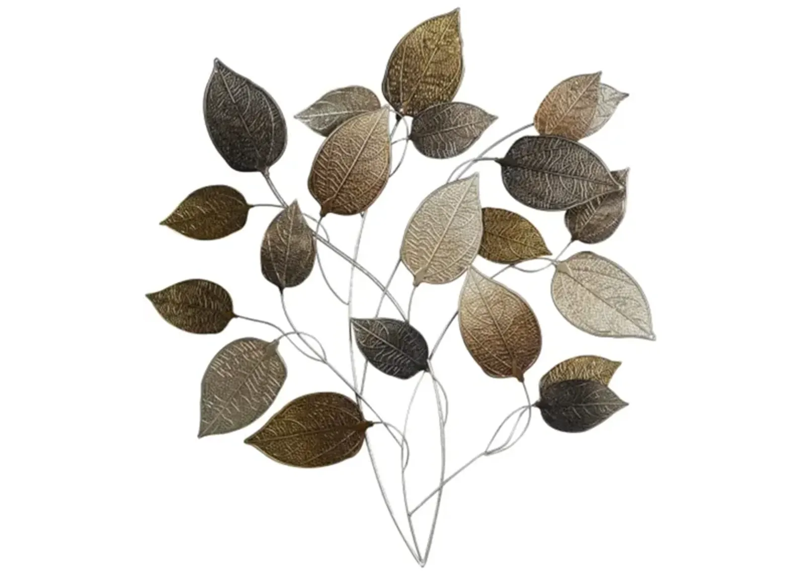 Bronze Metal Leaves Wall Décor 30"W x 33"H