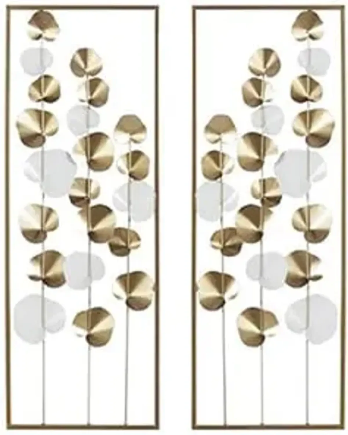 Set of 2 Floral Metal Wall Décor 12"W x 34"H