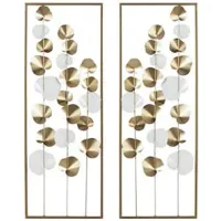 Set of 2 Floral Metal Wall Décor 12"W x 34"H