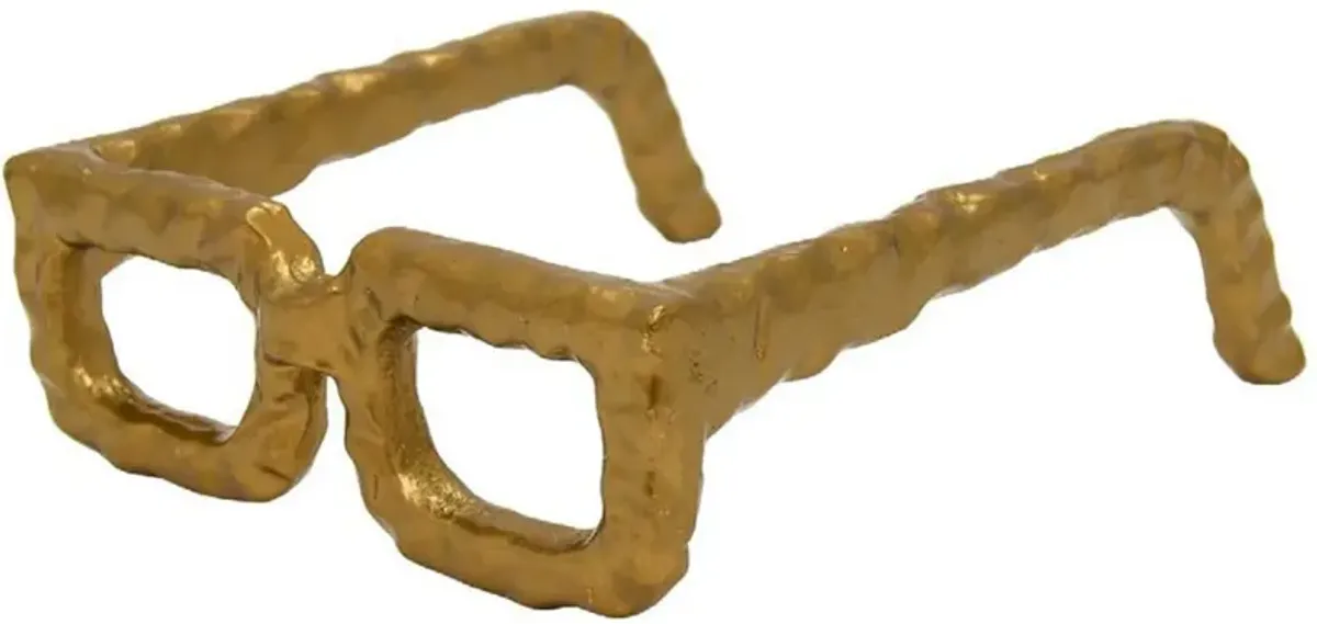 Gold Squared Framed Eye Glasses Décor 7.5"W x 6"D x 2"H