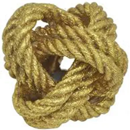 Gold Rope Knot Décor 6"W x 5"H
