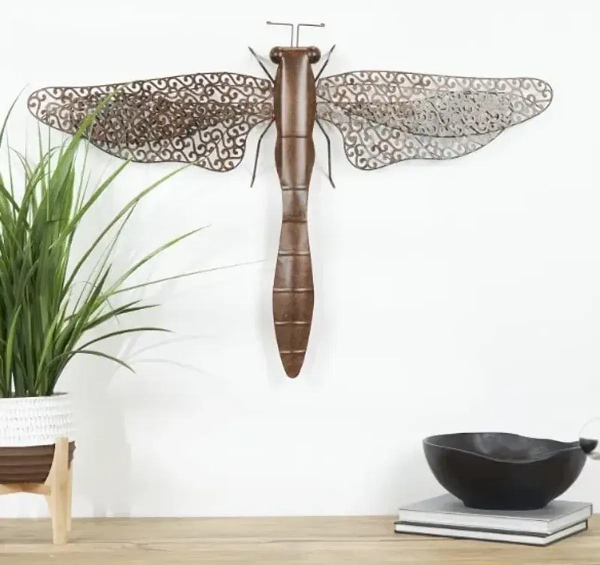 Metal Dragonfly Wall Décor 37"W x 27"H