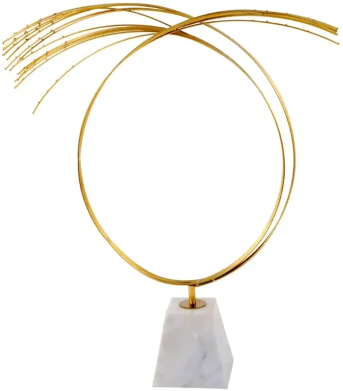 Gold Metal Sculpture On Marble Base 20"W x 29"H