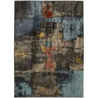 Elements Black/Blue/Red Area Rug 5'3"W x 7'10"L