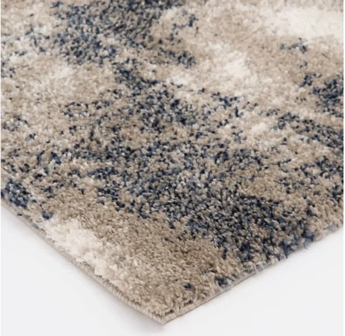 Tulsa Navy/Tan/Cream Area Rug 5'W x 7'3"L