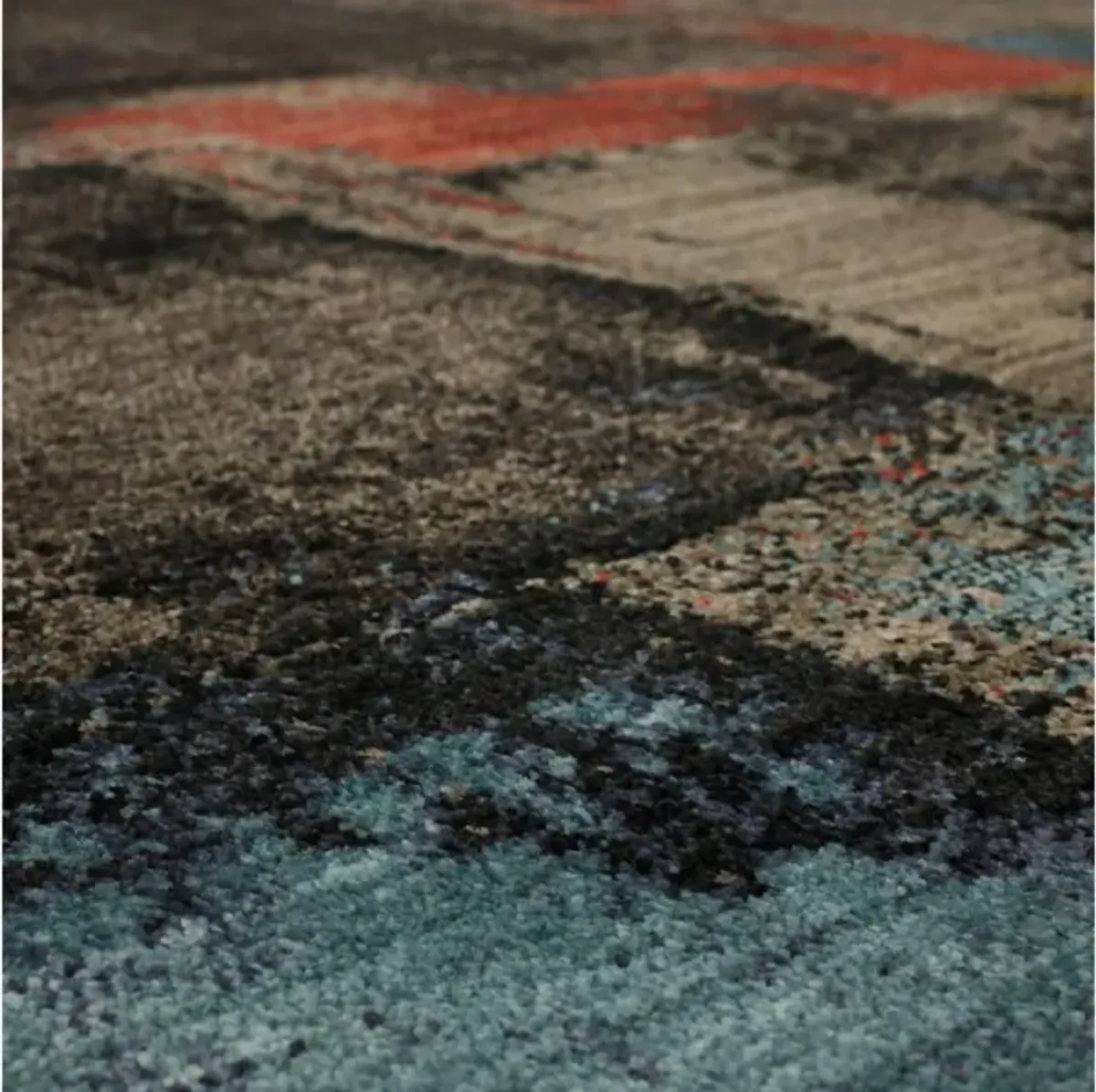 Elements Black/Blue/Red Area Rug 8'W x 11'L