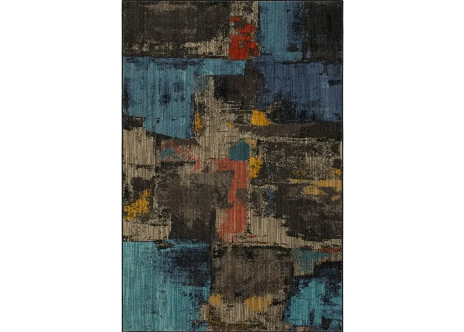 Elements Black/Blue/Red Area Rug 8'W x 11'L