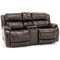 Milan Leather Fully Loaded Reclining Loveseat