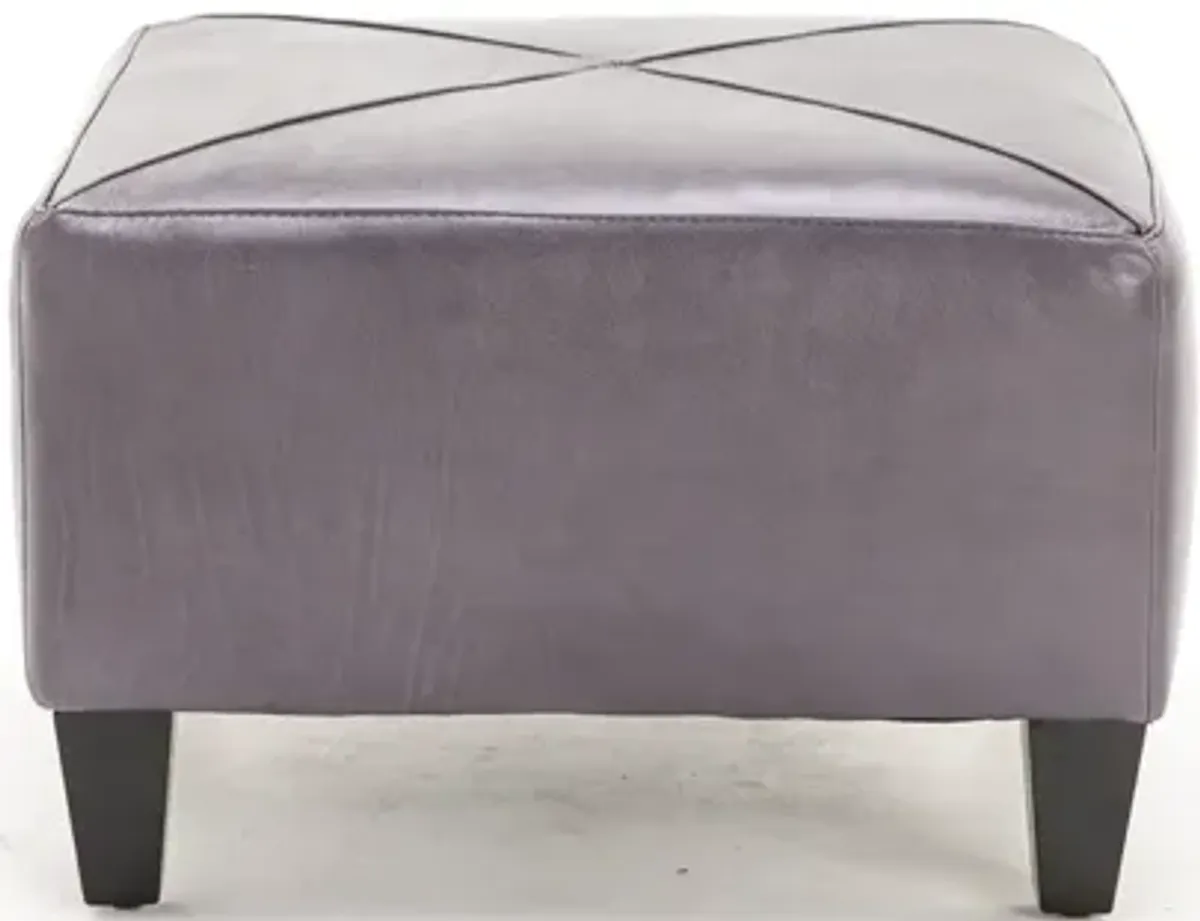 Small Square Leather Custom Ottoman