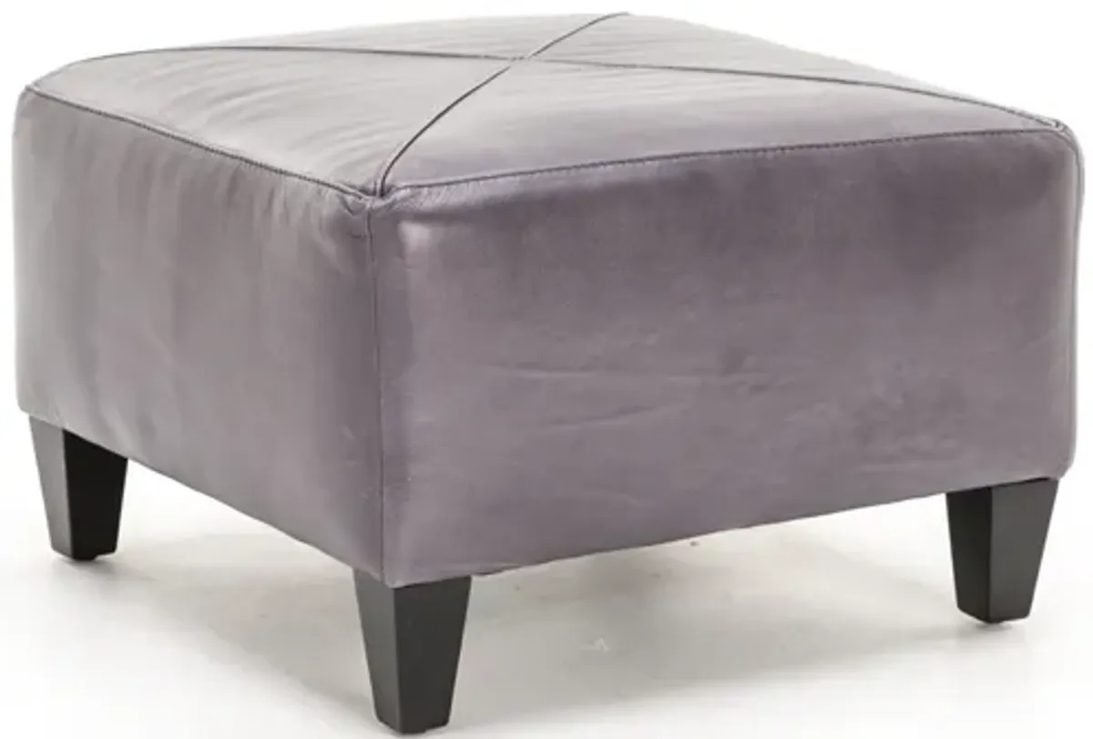 Small Square Leather Custom Ottoman